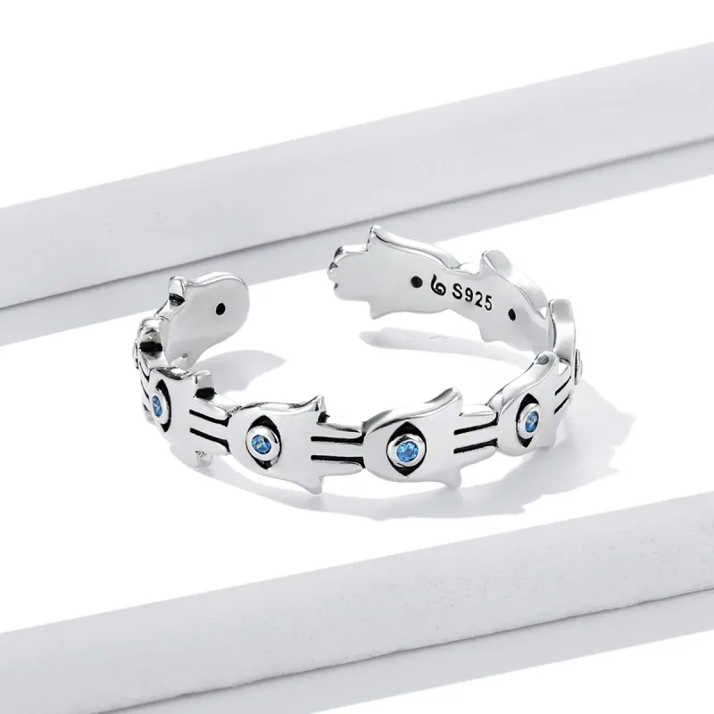 (bilde for) Pandora Style Hand of Fatima Open Ring - BSR237 - Vis 3