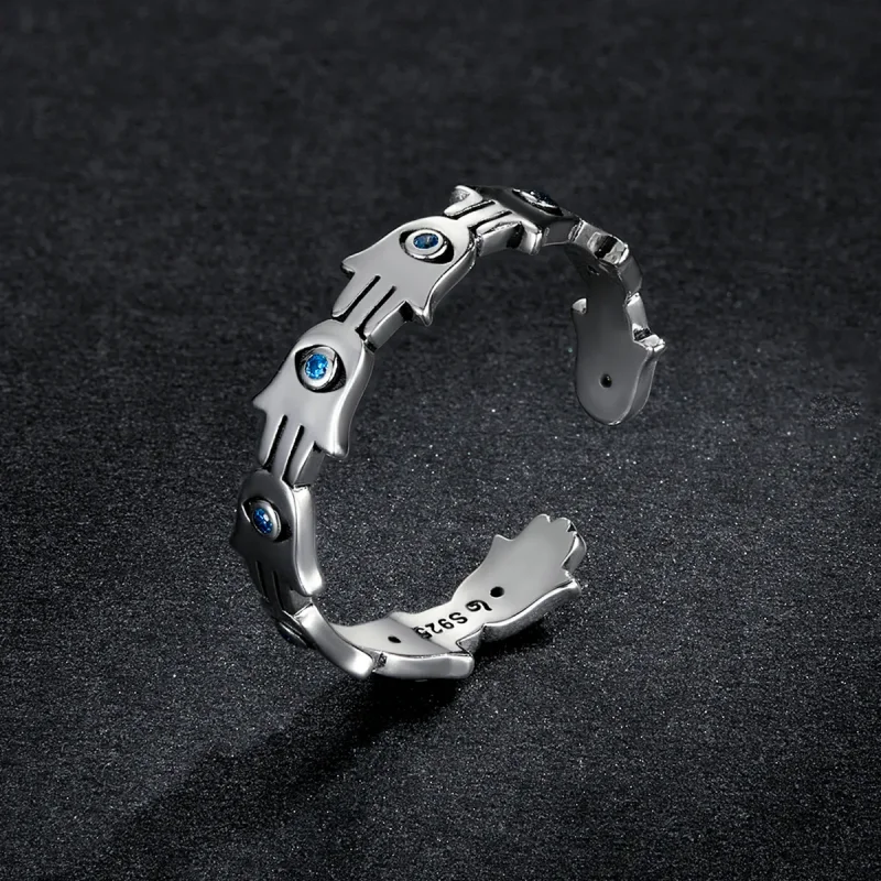 (bilde for) Pandora Style Hand of Fatima Open Ring - BSR237 - Vis 5