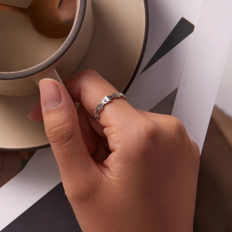 (bilde for) Pandora Style Hand of Fatima Open Ring - BSR237 - Vis 6