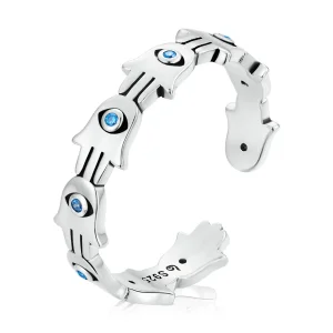 (bilde for) Pandora Style Hand of Fatima Open Ring - BSR237