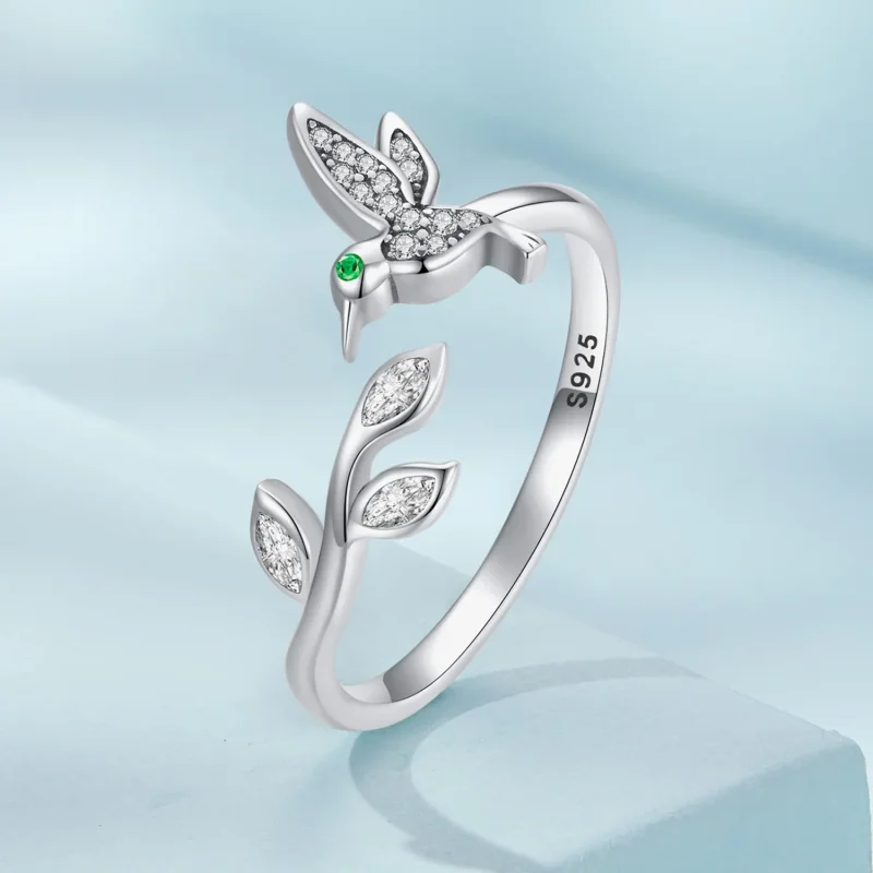(bilde for) Pandora Style Hummingbird Open Ring - SCR871 - Vis 2