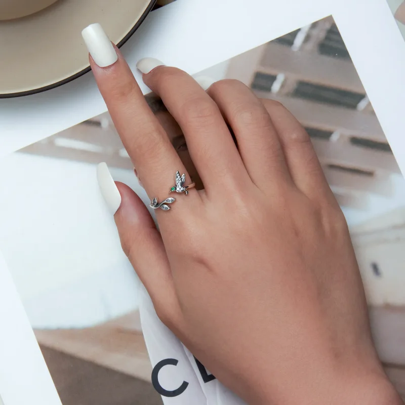 (bilde for) Pandora Style Hummingbird Open Ring - SCR871 - Vis 4