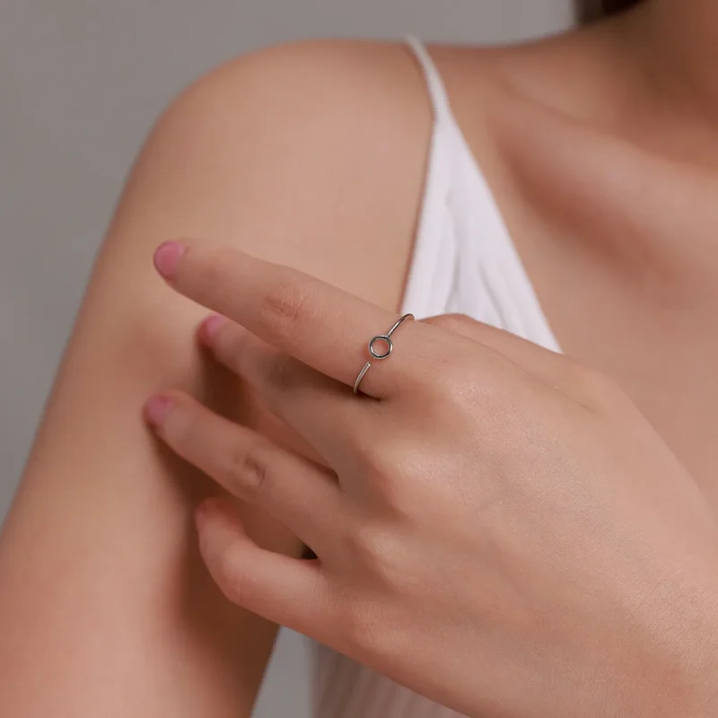 (bilde for) Pandora Style Little Circle Open Ring - BSR204 - Vis 6