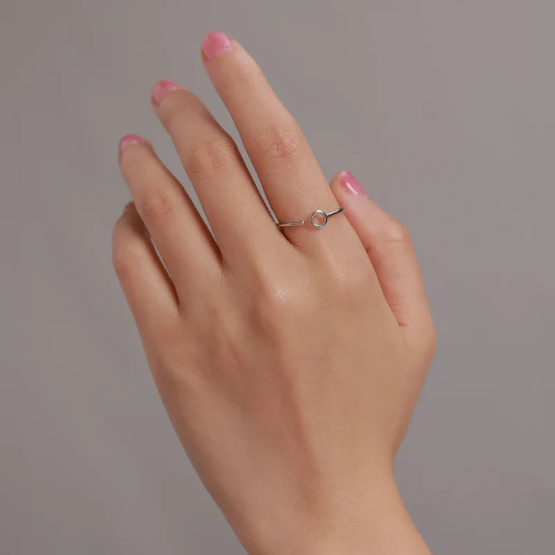 (bilde for) Pandora Style Little Circle Open Ring - BSR204 - Vis 8
