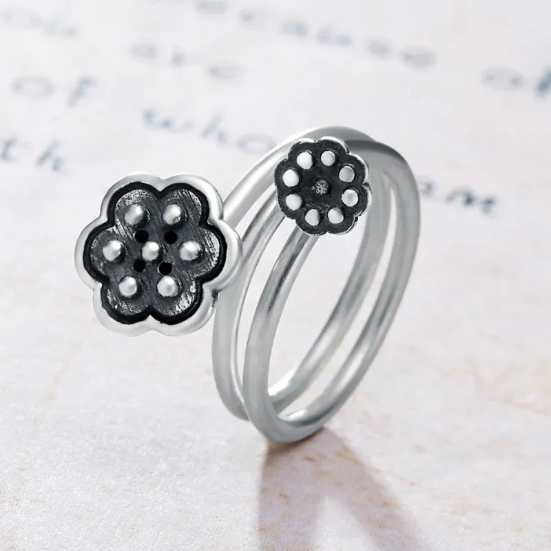 (bilde for) Pandora Style Lotus Pendant Åpen Ring - VSR054 - Vis 3
