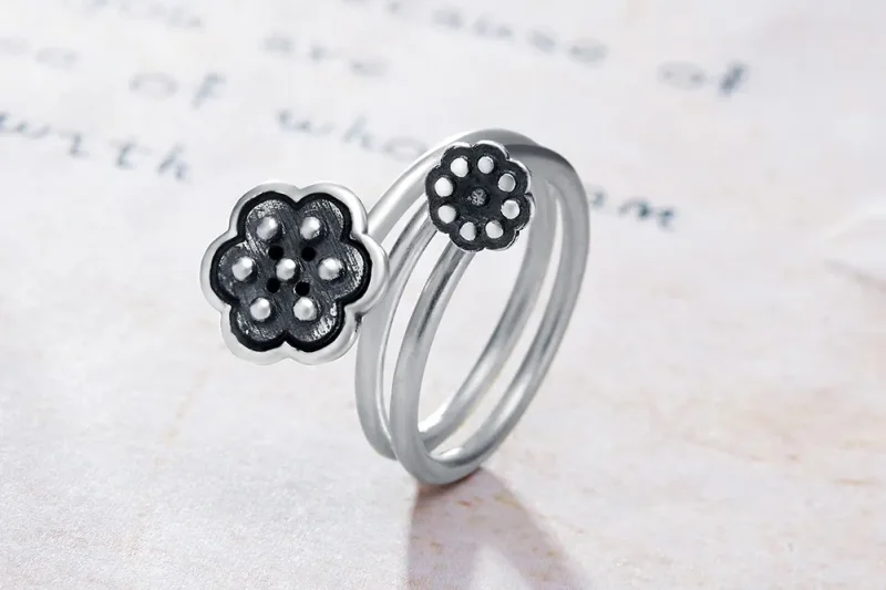 (bilde for) Pandora Style Lotus Pendant Åpen Ring - VSR054 - Vis 9