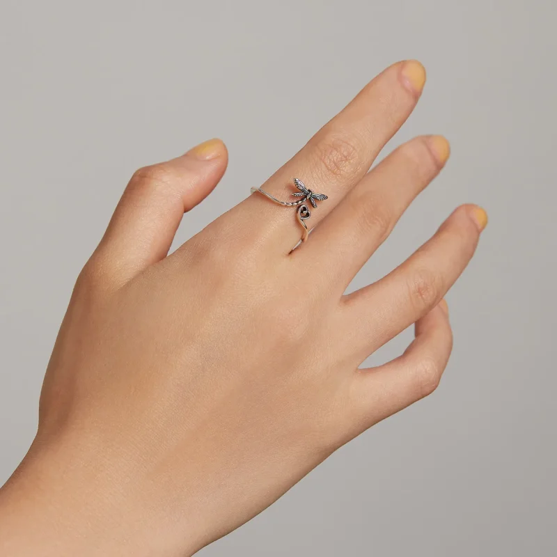 (bilde for) Pandora Style Love Dragonfly Åpen Ring - SCR734 - Vis 8