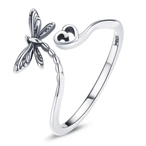 (bilde for) Pandora Style Love Dragonfly Åpen Ring - SCR734