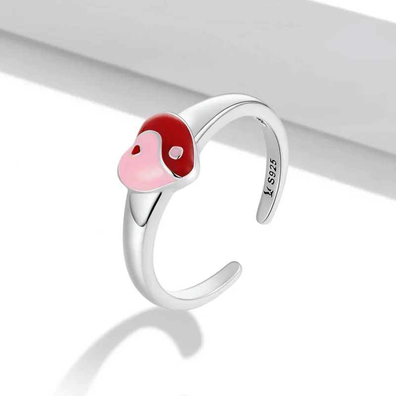 (bilde for) Pandora Style Love Gossip Map Open Ring - SCR786 - Vis 2