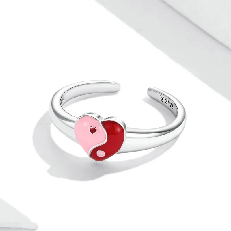 (bilde for) Pandora Style Love Gossip Map Open Ring - SCR786 - Vis 3