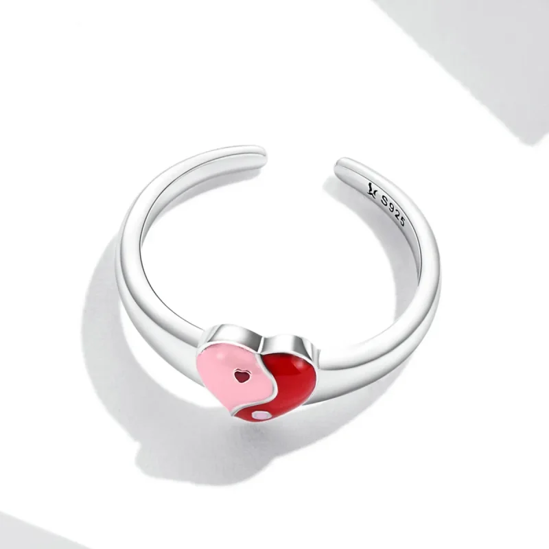 (bilde for) Pandora Style Love Gossip Map Open Ring - SCR786 - Vis 4