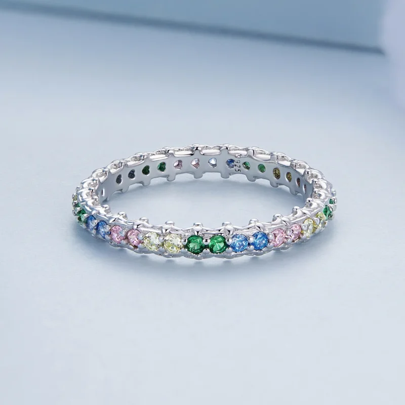 (bilde for) Pandora Style Mønster Farge Zirkonium Ring - BSR277-CF - Vis 3