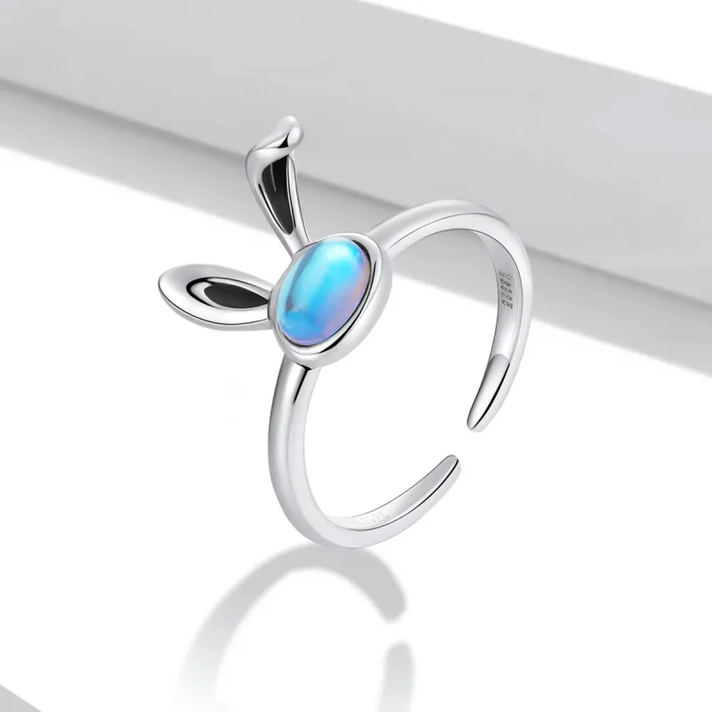 (bilde for) Pandora Style Moonstone Bunny Open Ring - SCR784 - Vis 2