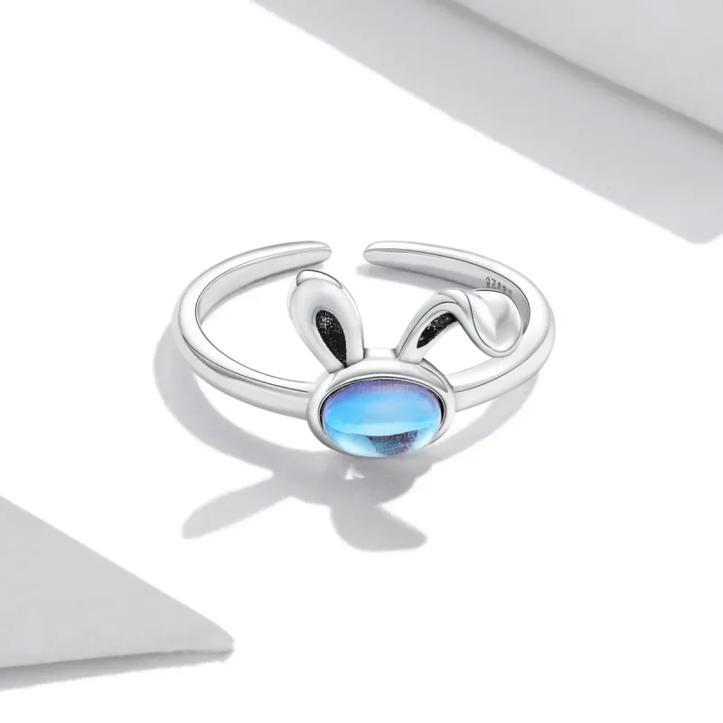(bilde for) Pandora Style Moonstone Bunny Open Ring - SCR784 - Vis 3