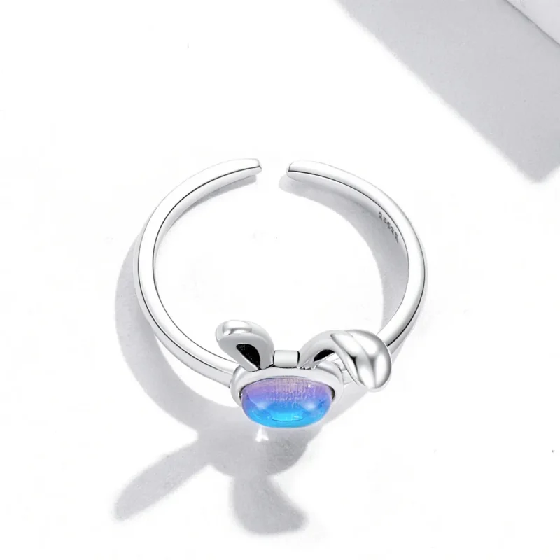(bilde for) Pandora Style Moonstone Bunny Open Ring - SCR784 - Vis 4