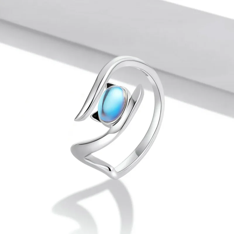 (bilde for) Pandora Style Moonstone Cat Open Ring - SCR783 - Vis 2