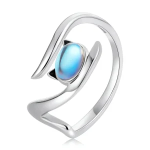 (bilde for) Pandora Style Moonstone Cat Open Ring - SCR783