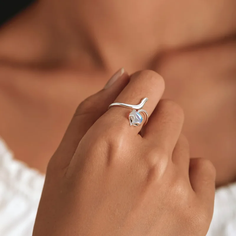 (bilde for) Pandora Style Moonstone Fox Open Ring - SCR756 - Vis 6