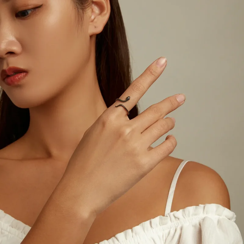 (bilde for) Pandora Style Mystic Snake Open Ring - BSR236 - Vis 9