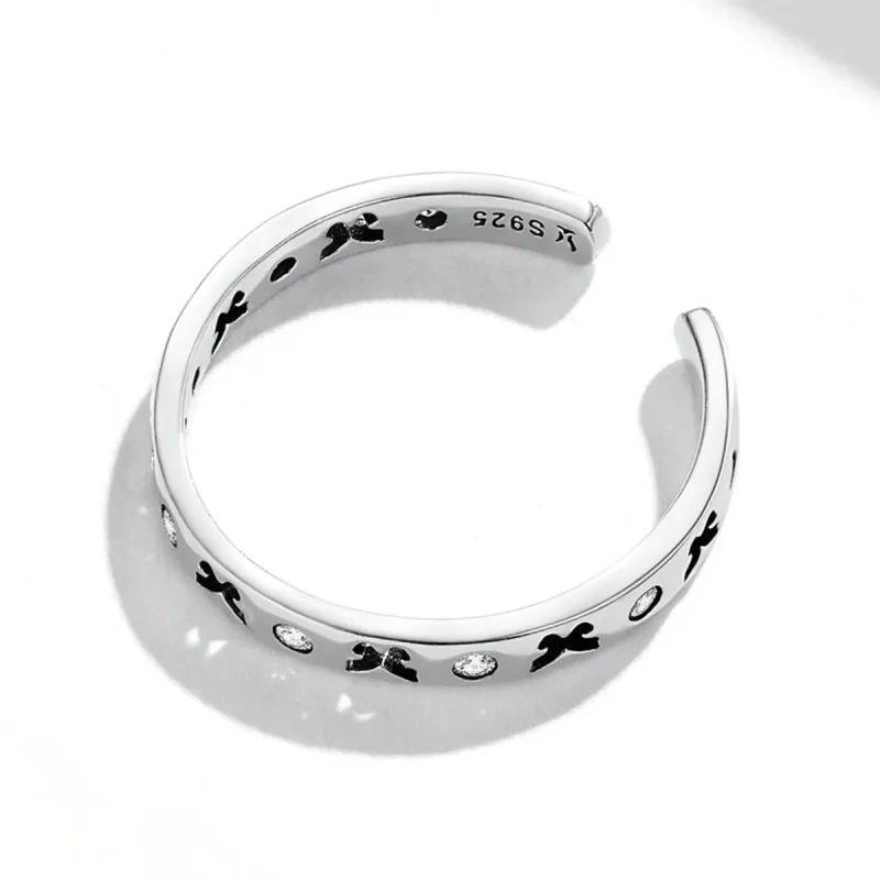 (bilde for) Pandora Style Openwork Butterfly Open Ring - SCR764 - Vis 4
