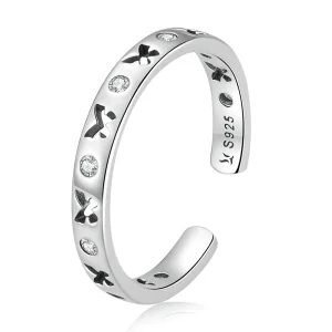 (bilde for) Pandora Style Openwork Butterfly Open Ring - SCR764