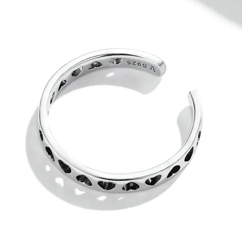(bilde for) Pandora Style Openwork Heart Open Ring - SCR765 - Vis 4