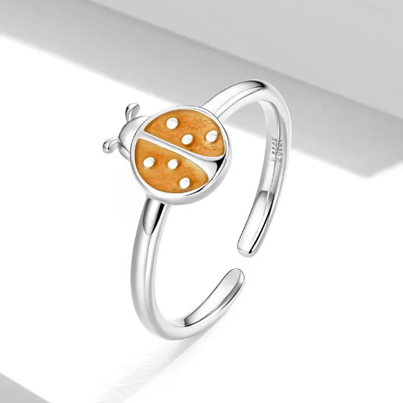 (bilde for) Pandora Style Orange Ladybug Åpen Ring - SCR774 - Vis 2