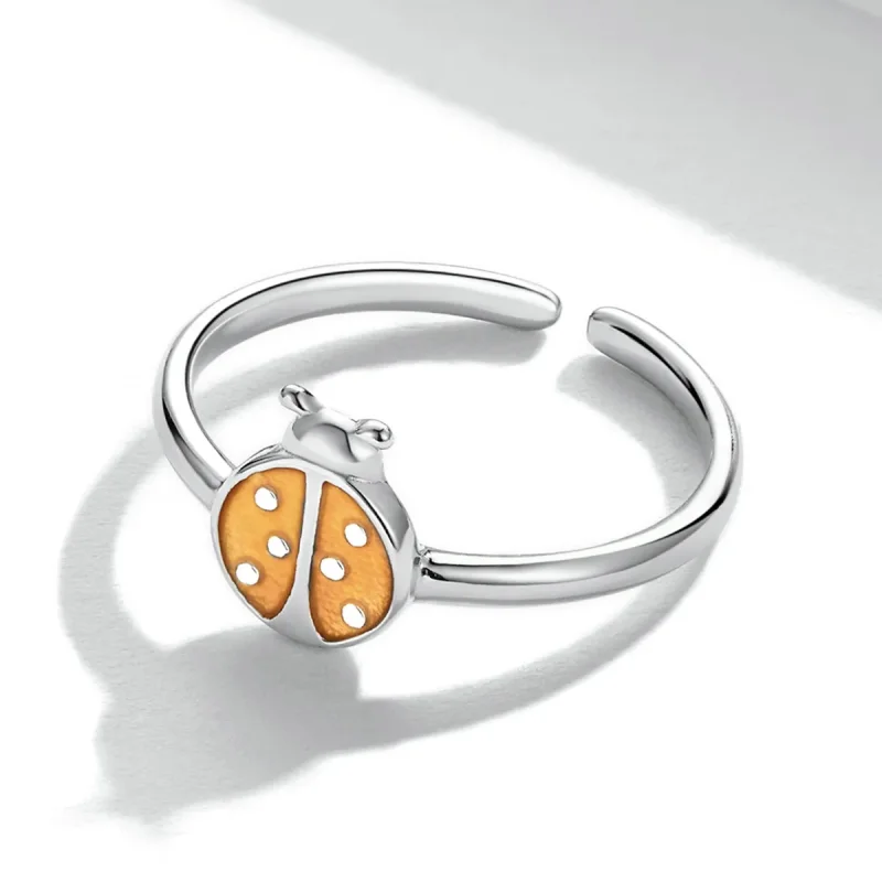 (bilde for) Pandora Style Orange Ladybug Åpen Ring - SCR774 - Vis 3