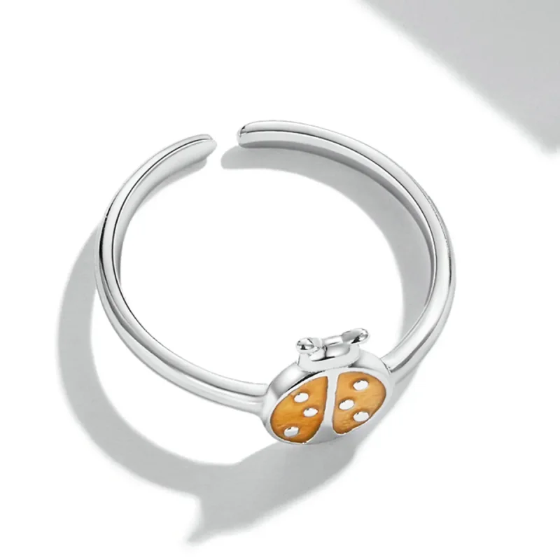 (bilde for) Pandora Style Orange Ladybug Åpen Ring - SCR774 - Vis 4