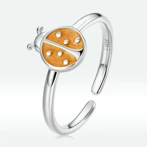 (bilde for) Pandora Style Orange Ladybug Åpen Ring - SCR774