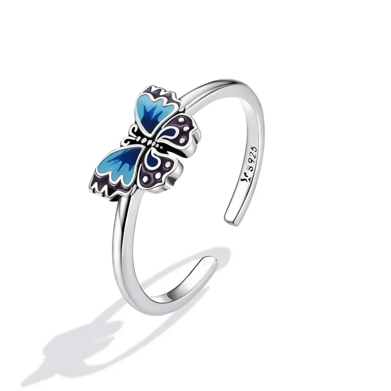 (bilde for) Pandora Style Retro Butterfly Open Ring - SCR802 - Vis 2