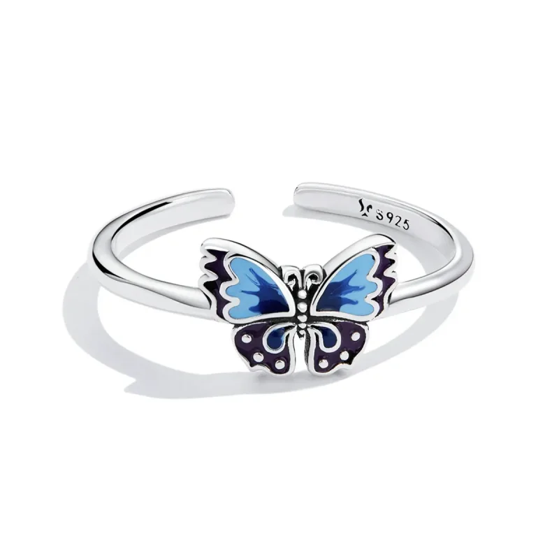 (bilde for) Pandora Style Retro Butterfly Open Ring - SCR802 - Vis 3
