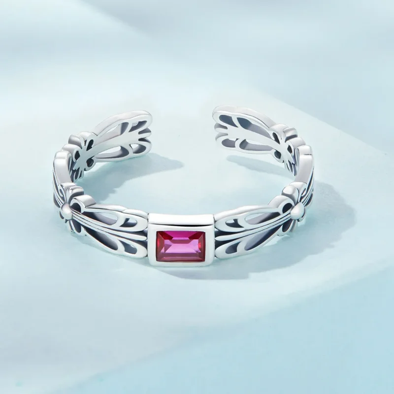 (bilde for) Pandora Style Retro mønster åpen ring - SCR880 - Vis 3