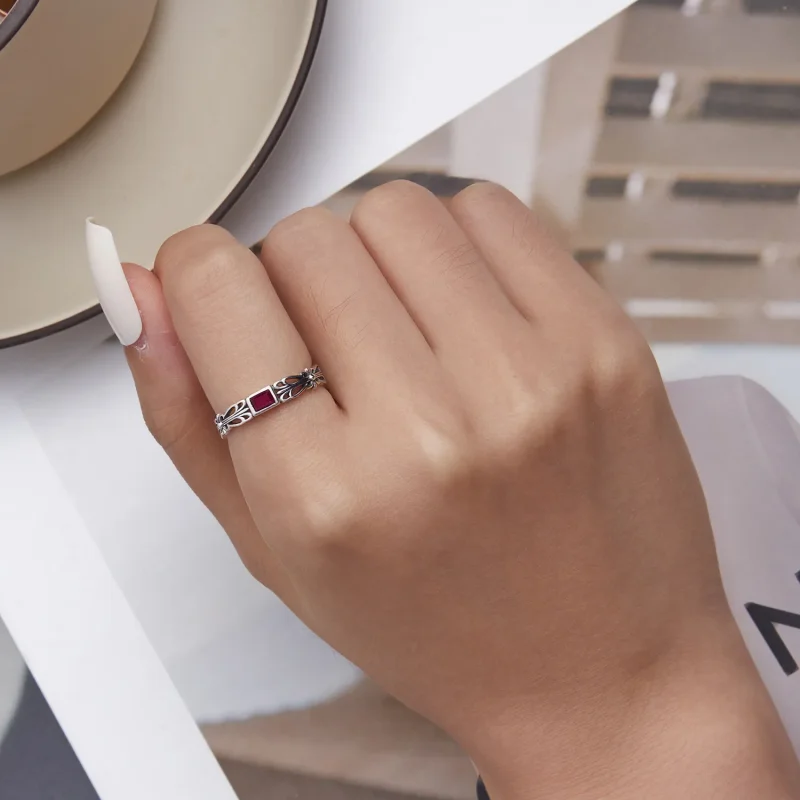 (bilde for) Pandora Style Retro mønster åpen ring - SCR880 - Vis 6