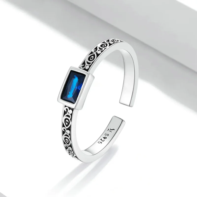 (bilde for) Pandora Style Retro Pattern - Zirconium Open Ring - SCR768 - Vis 2