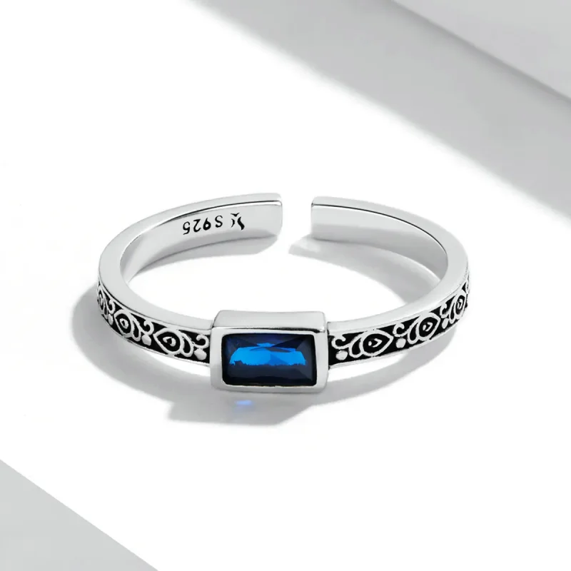 (bilde for) Pandora Style Retro Pattern - Zirconium Open Ring - SCR768 - Vis 3
