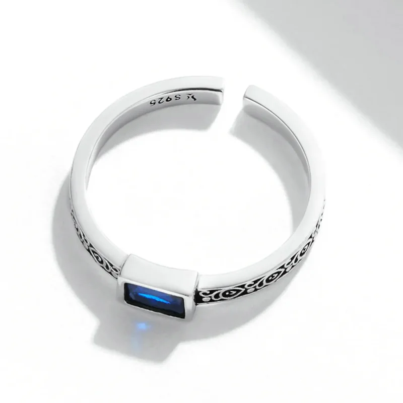 (bilde for) Pandora Style Retro Pattern - Zirconium Open Ring - SCR768 - Vis 4