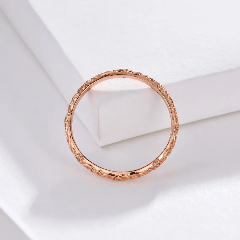 (bilde for) Pandora Style Rose Gold Retro Patterns Ring - SCR514 - Vis 5