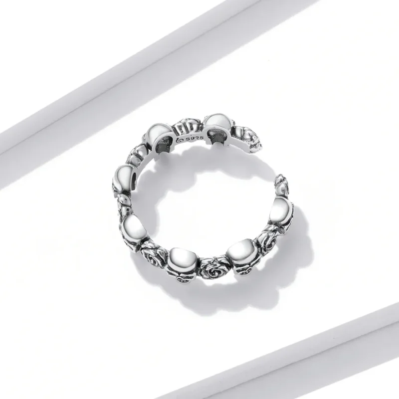 (bilde for) Pandora Style Rose Skull Open Ring - BSR218 - Vis 4