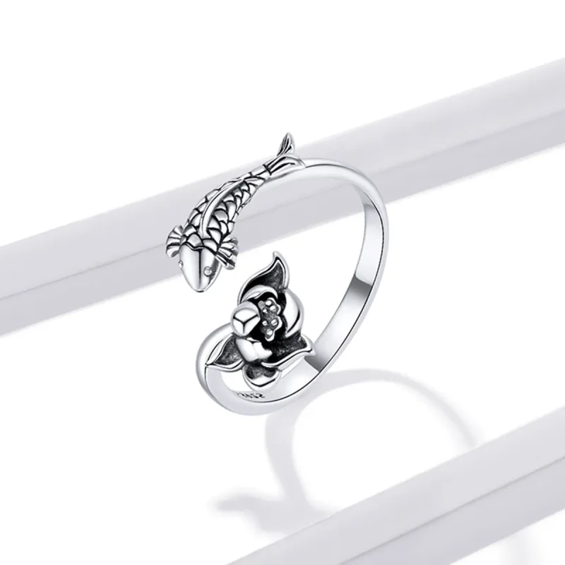 (bilde for) Pandora Style Ruffled Koi Open Ring - BSR201 - Vis 2