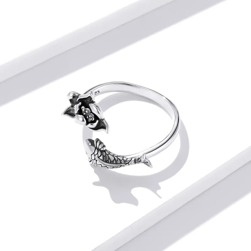 (bilde for) Pandora Style Ruffled Koi Open Ring - BSR201 - Vis 3
