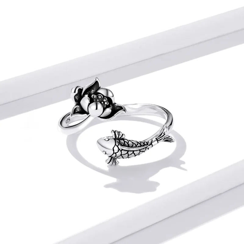 (bilde for) Pandora Style Ruffled Koi Open Ring - BSR201 - Vis 4