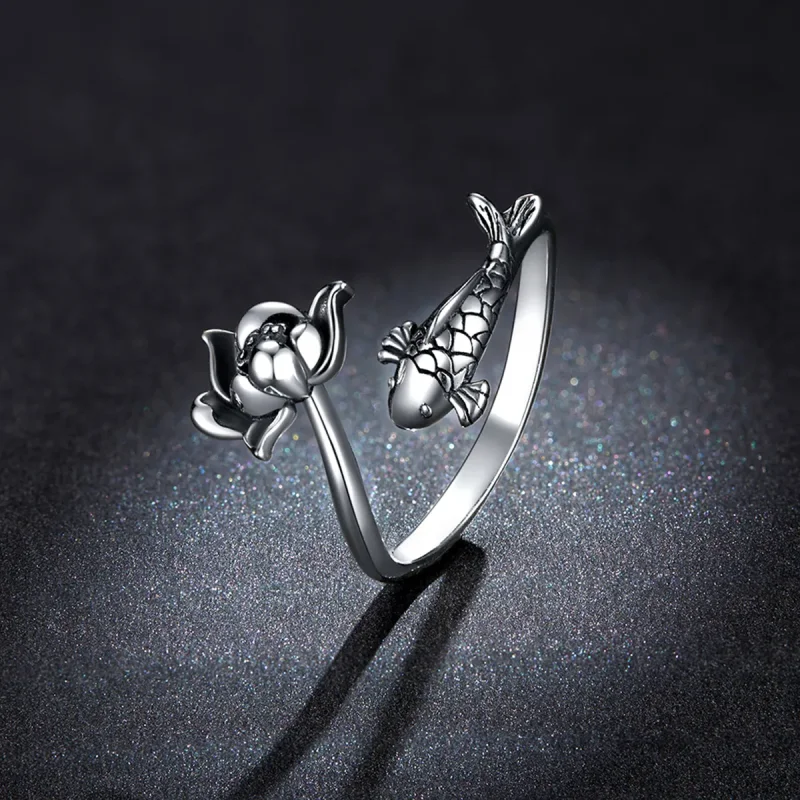 (bilde for) Pandora Style Ruffled Koi Open Ring - BSR201 - Vis 5