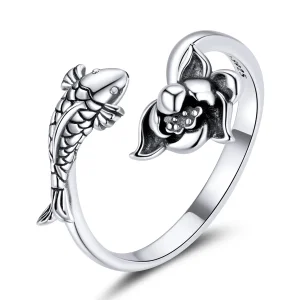 (bilde for) Pandora Style Ruffled Koi Open Ring - BSR201