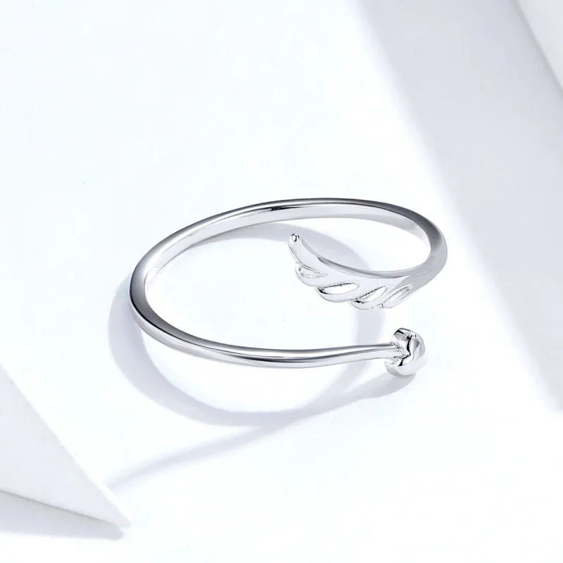 (bilde for) Pandora Style Silver Angel Wing Open Ring - SCR567 - Vis 4