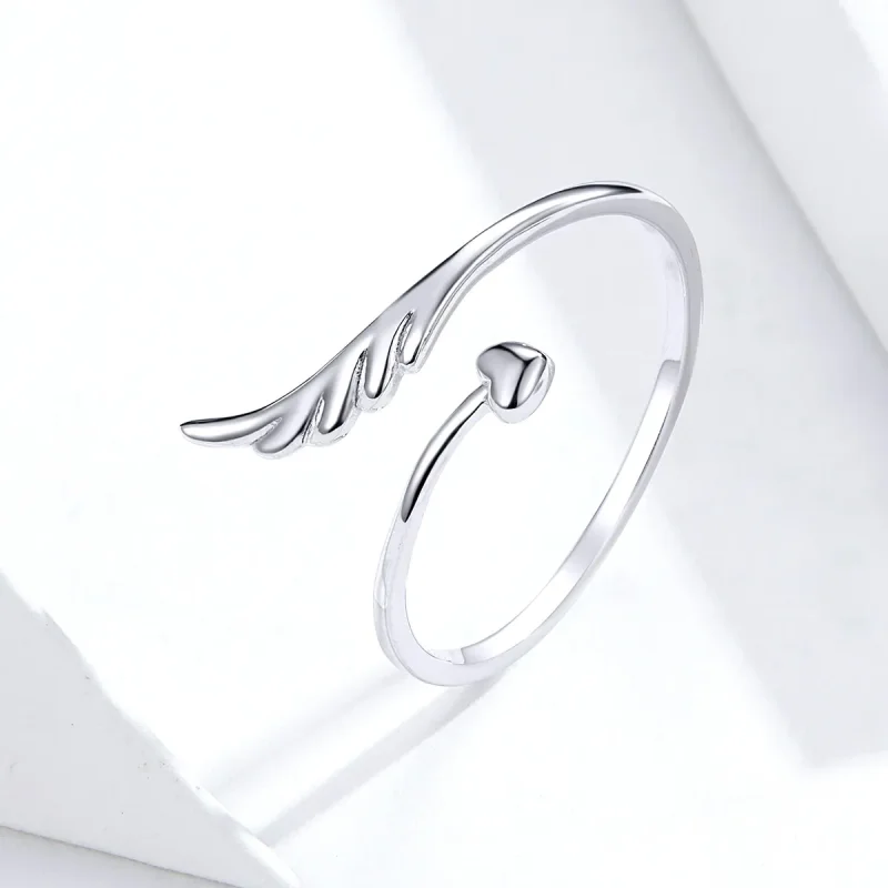 (bilde for) Pandora Style Silver Angel Wing Open Ring - SCR567 - Vis 5