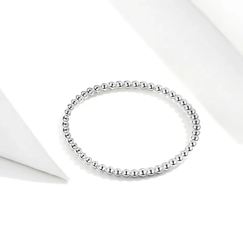 (bilde for) Pandora Style Silver Beaded Ring - SCR574 - Vis 4