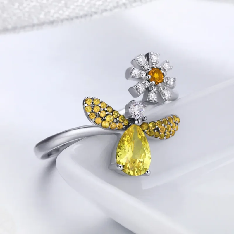 (bilde for) Pandora Style Silver Bee Wish Ring - SCR348 - Vis 3