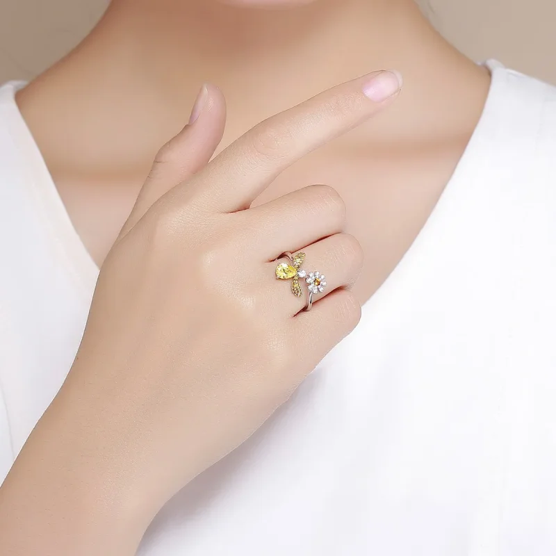 (bilde for) Pandora Style Silver Bee Wish Ring - SCR348 - Vis 4