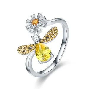 (bilde for) Pandora Style Silver Bee Wish Ring - SCR348
